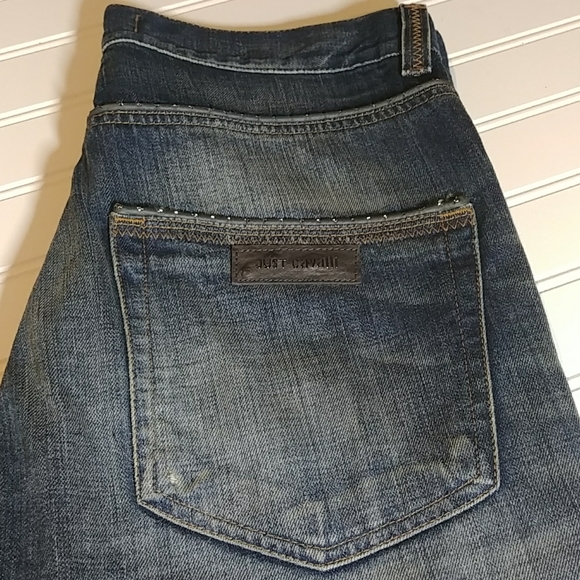 Just Cavalli Distressed Button Fly Jeans - Picture 4 of 16